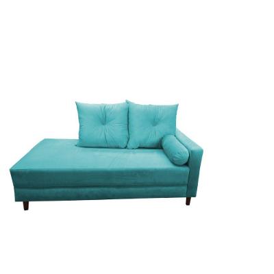 Divã Recamier 1,60 Cm Lado Esquerdo Suede Azul Turqueza