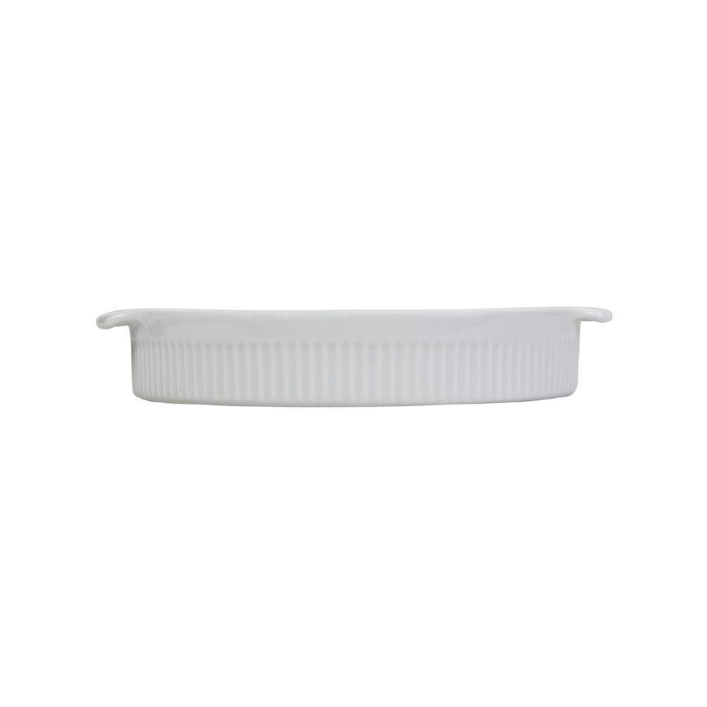Travessa Redonda Em Porcelana Assar E Servir 21X4,5Cm Germer Branco - 5
