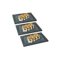 Kit 3 Prato Retangular Bandeja De Servir Pedra Sabão 10X30Cm - 2