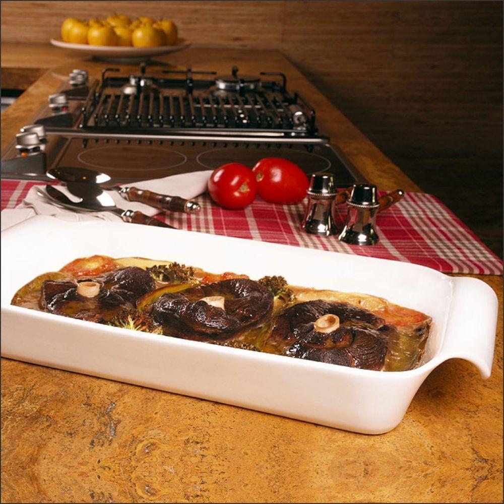 Travessa Refratária Retangular Rasa Em Porcelana Fall Oxford 2,6l - 2