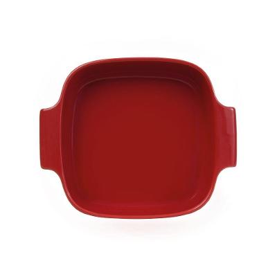 Travessa Quadrada Em Porcelana Assar E Servir 21x21cm Germer Vermelho
