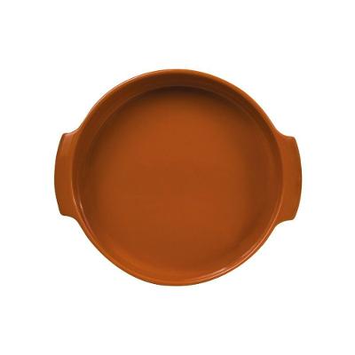 Travessa Redonda Em Porcelana Assar E Servir 25x5cm Germer Laranja