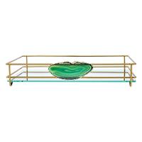 Bandeja Hara Fence Ágata Dourada 15X25 Cm Cor:Verde - 1