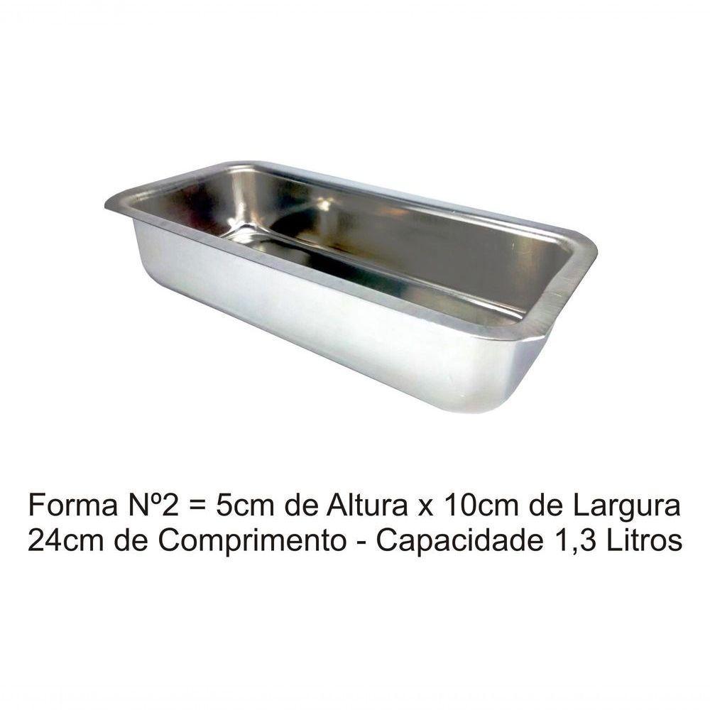 Forma Para Pão Nº2 Assadeira Bolo Inglês Cuca Cake Gelo 2 Unidades - 3