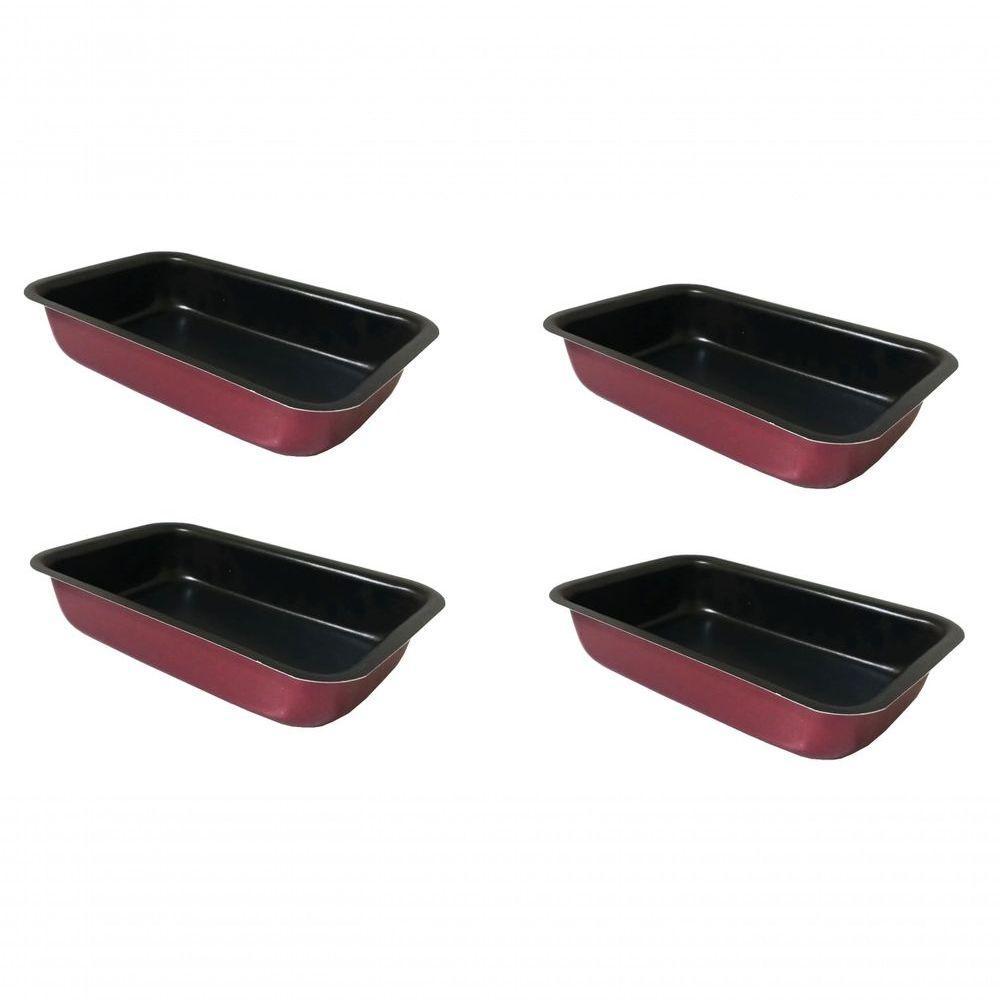 Kit 4 Formas Assadeiras De Cuca Retangular Antiaderente - 1