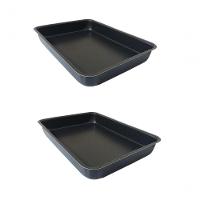 Kit 2 Assadeiras Antiaderente Retangular Alta Nº4 Preta Over - 1