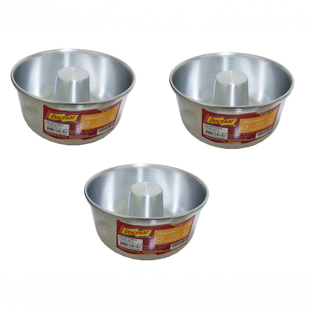 Kit 3 Formas Assadeiras De Pudim De Alumínio Grosso 16x8cm - 2