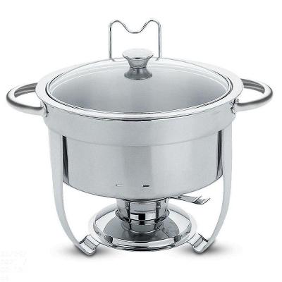 Rechaud Tramontina Redondo Em Aço Inox Banho Maria Com Suporte Para Tampa E Fogareiro 7 L Tramontina