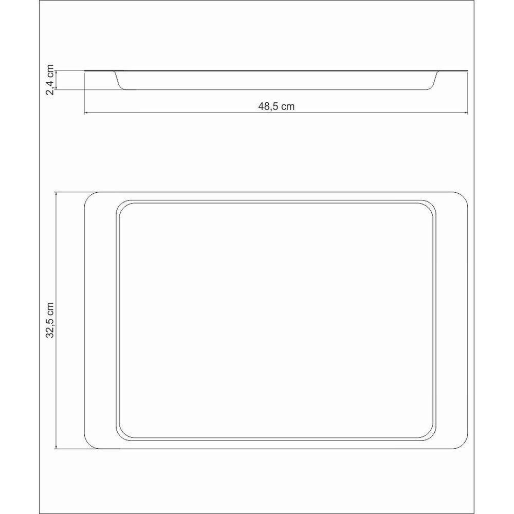 Bandeja Tramontina Piani Retangular Em Aço Inox Alto Brilho 48x32 Cm Tramontina - 3