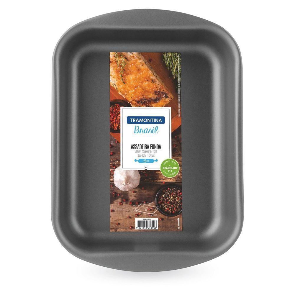 Assadeira Funda Em Alumínio Com Revestimento Antiaderente Starflon Grafite 22 Cm 1,9 L - 3