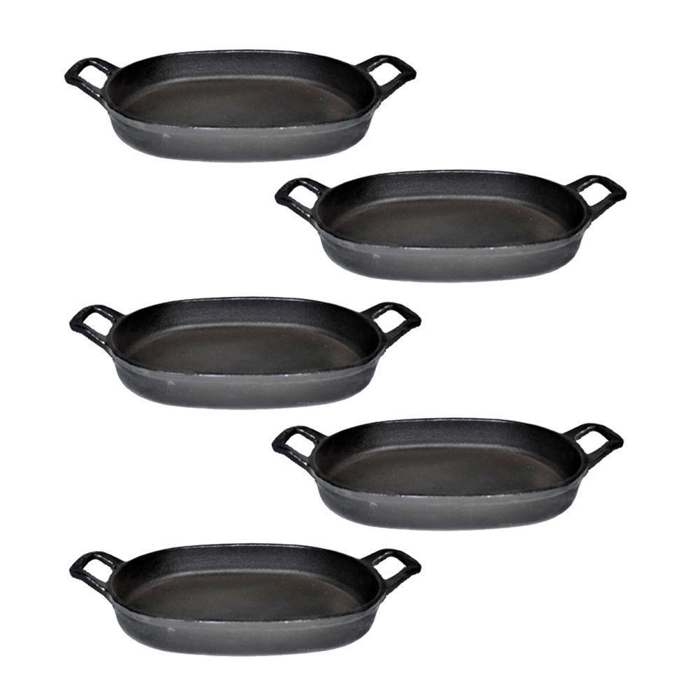 Kit 5 Assadeira De Ferro Oval Alça Ferro St 35x24cm - 1