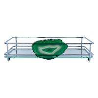 Bandeja Hara Fence Ágata Cromada 15X25 Cm Cor:Verde - 1