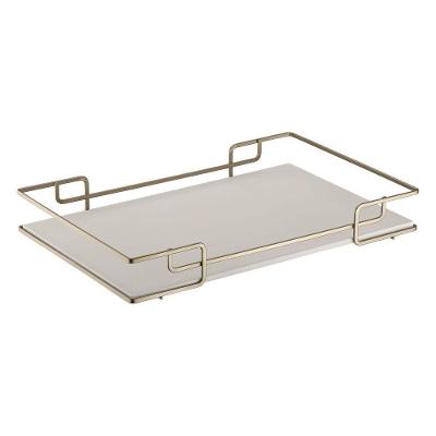 Bandeja Multiuso Luana Tampo Couríssimo Bege 30X40 Champagne
