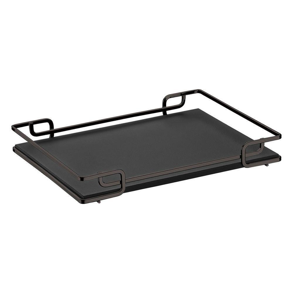 Bandeja Multiuso Luana Tampo Couríssimo Preto 37X57 Preta - 1