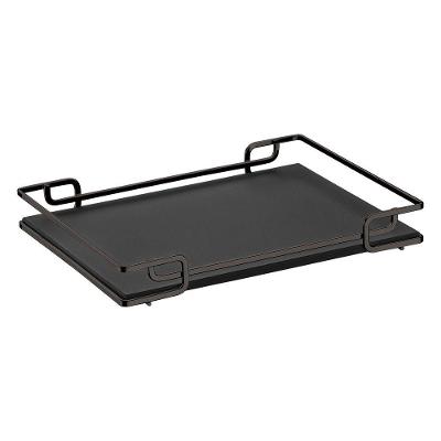 Bandeja Multiuso Luana Tampo Couríssimo Preto 30X40 Preta