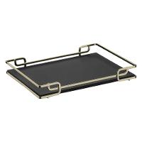 Bandeja Multiuso Tampo Couríssimo Preto 37X57 Champagne - 1