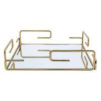 Bandeja Hara Gretha 35,5 X 35,5 Cm Cor:Dourado - 1