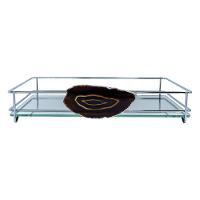 Bandeja Hara Fence Ágata Cromada 10X20 Cm Cor:Preto - 1