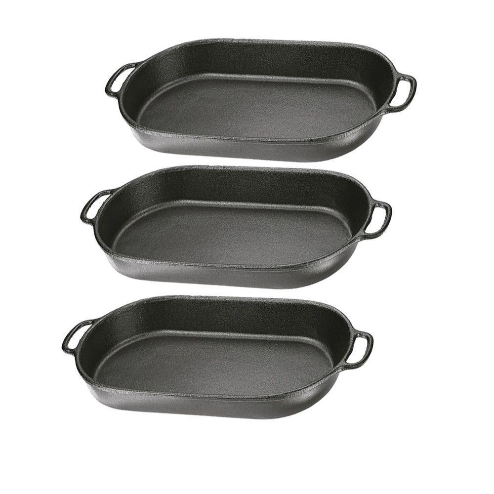 Kit 3 Assadeiras Beira Alta Ferro Fundido 46Cm,24Cm E 7Cm - 1