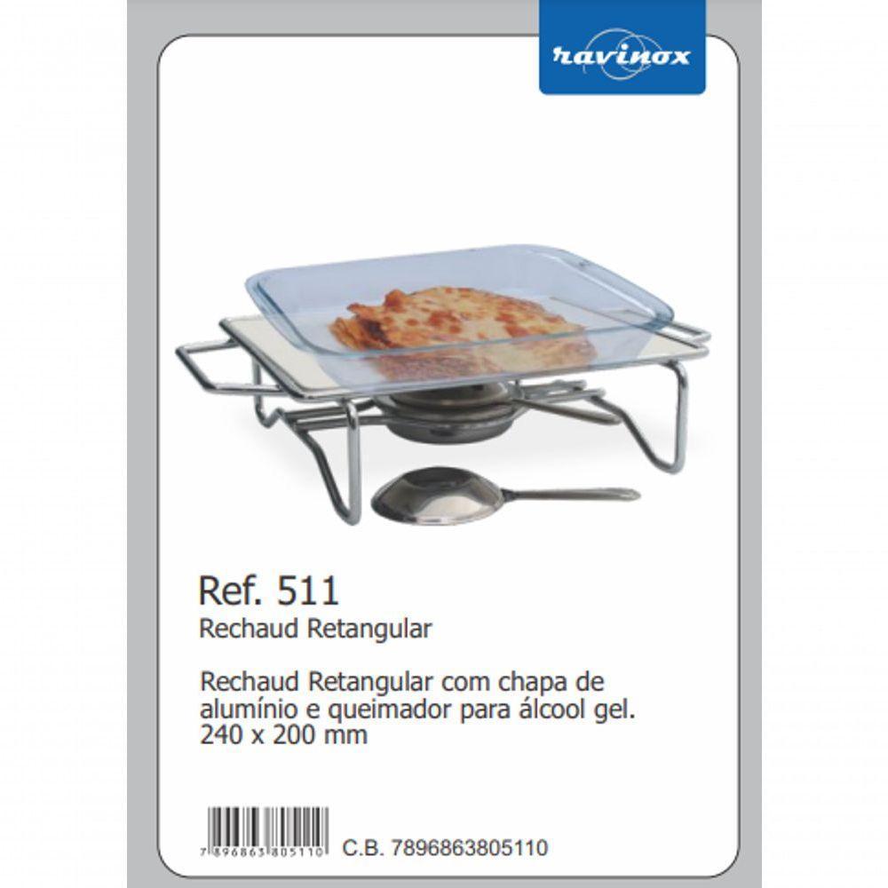 Rechaud Retangular Pequeno 240 X 200mm Chapa Alumínio 511 - 3