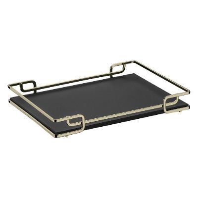 Bandeja Multiuso Tampo Couríssimo Preto 30X40 Champagne