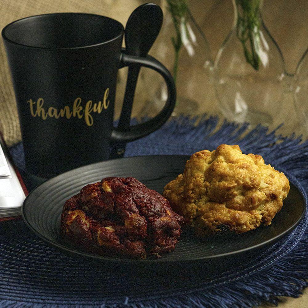 Caneca De Cerâmica Thankful Preta 310ml Com Colher - 3