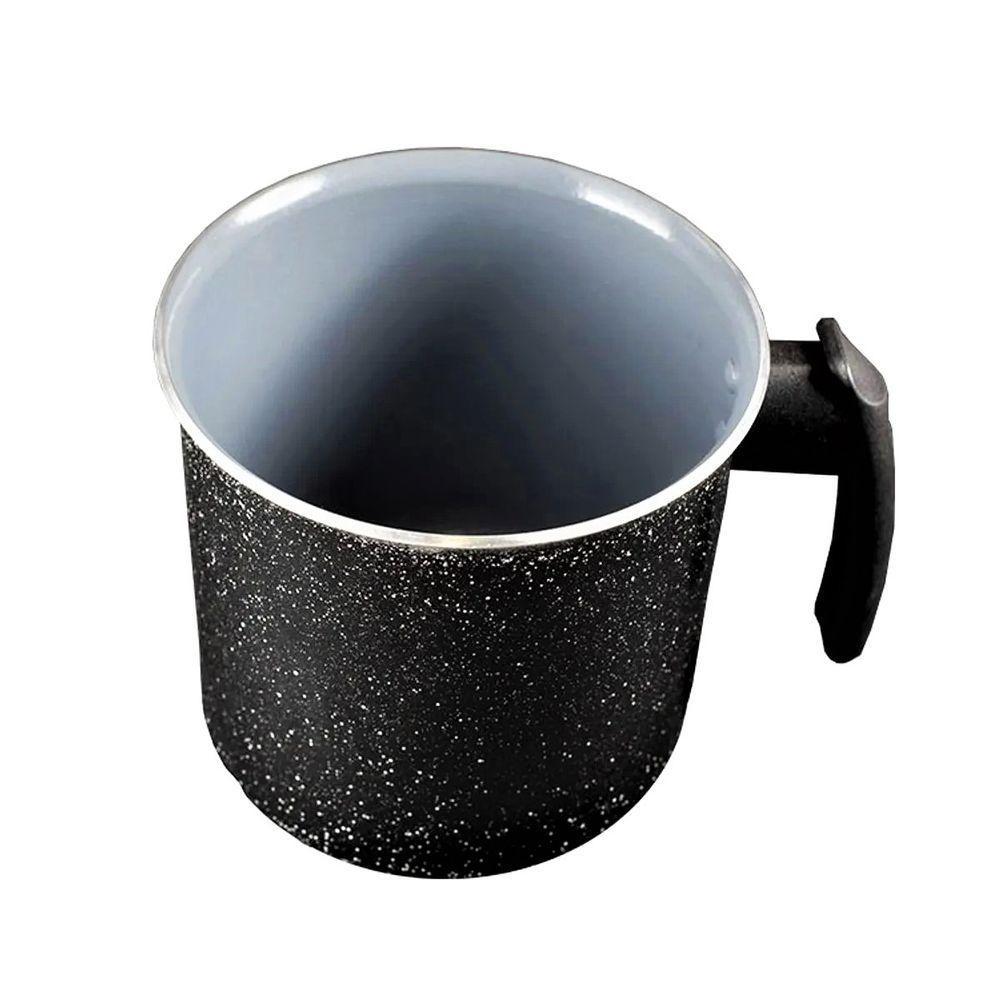 Canecão Fervedor Preto Craqueado Antiaderente Cerâmica 14cm - 1