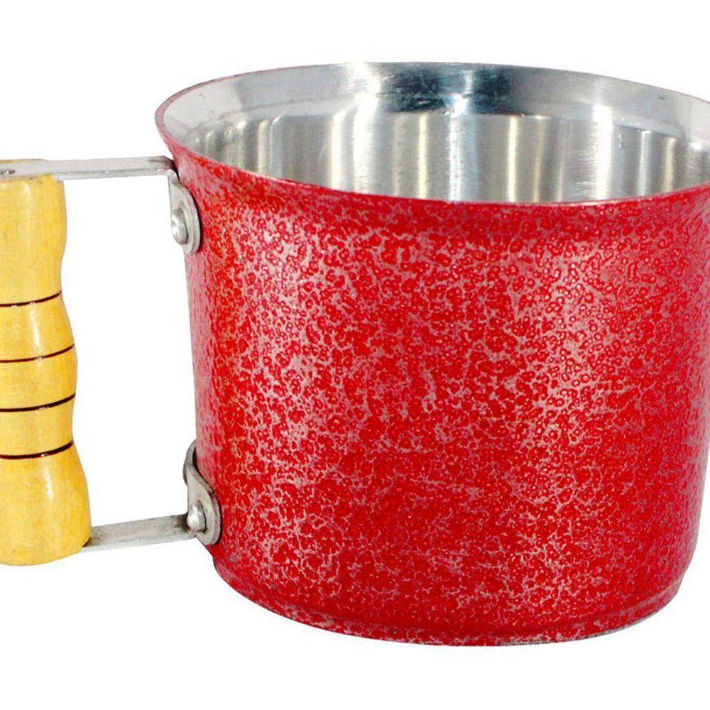 Canecão de Alumínio Fundido Craqueado Cabo Madeira 3 Litros - 1