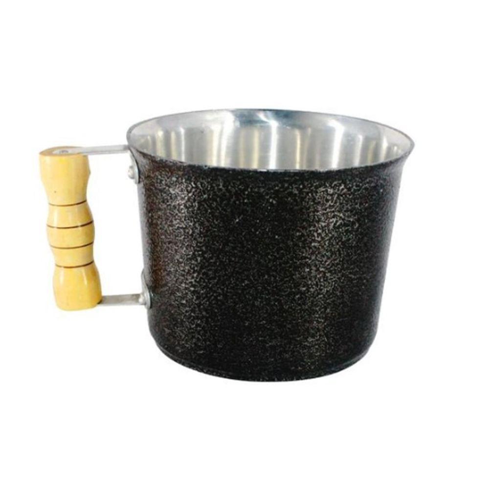Canecão de Alumínio Fundido Craqueado Cabo Madeira 1 Litro - 1