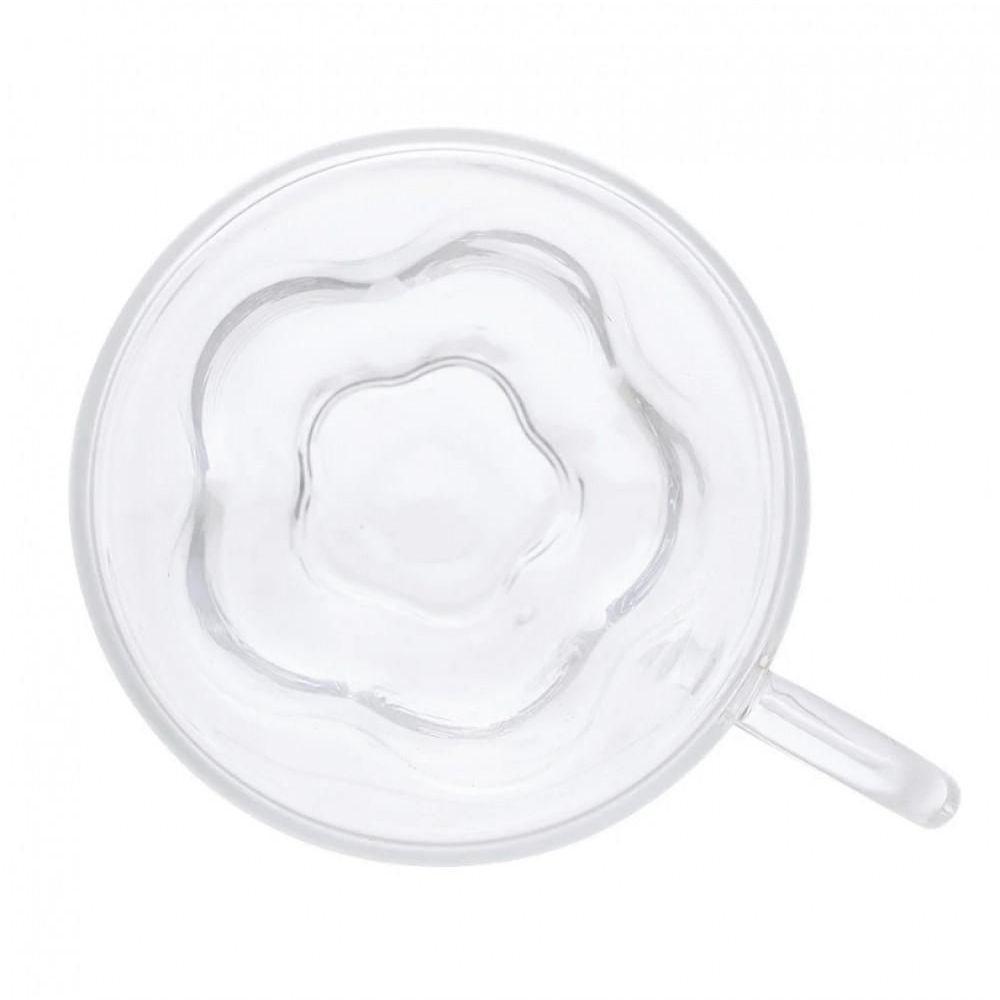 Jogo De Xícaras De Café Parede Dupla Flor Hibisco 75 Ml Lyor - 1