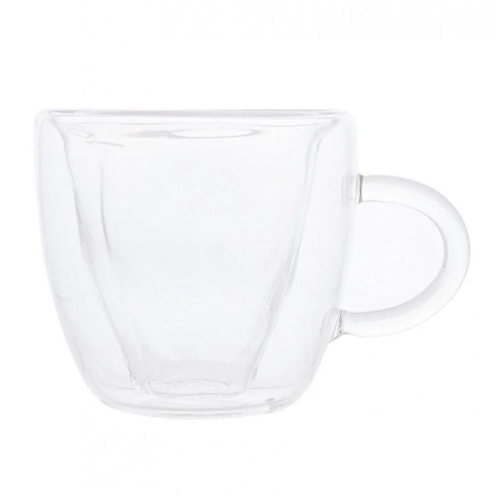 Jogo De Xícaras De Café Parede Dupla Flor Hibisco 75 Ml Lyor - 2