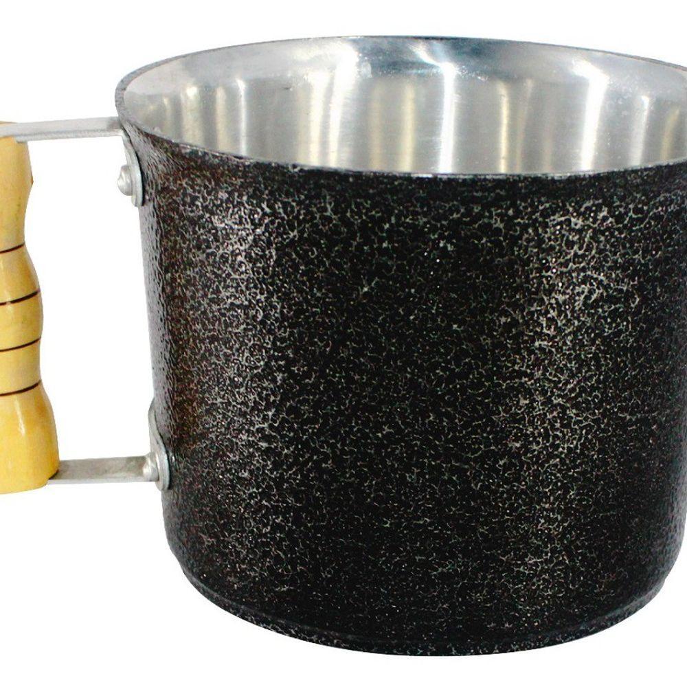 Canecão de Alumínio Fundido Craqueado Cabo Madeira 2 - 1