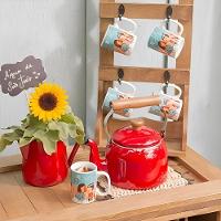 Caneca Com Bico Esmaltada Vermelho 1 L Ewel - 2