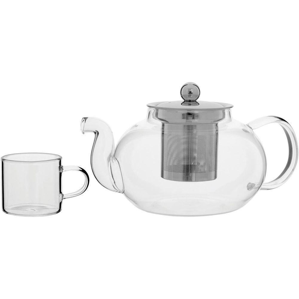 Antella Jg Chaleira/Xicaras 10X20X13Cm 750/70Ml Borosilicato Transp 7Pç Com Infusor - 1