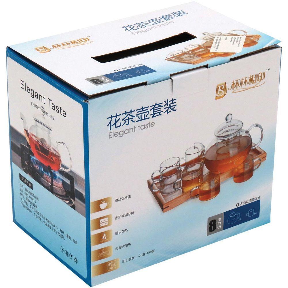 Antella Jg Chaleira/Xicaras 10X20X13Cm 750/70Ml Borosilicato Transp 7Pç Com Infusor - 4