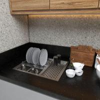 Calha Quadrada P/ Cozinha Escorredor Inox Copos - 9