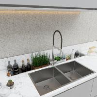 Calha Acetinado Escovado Copos Inox Acabamento Fino - 3