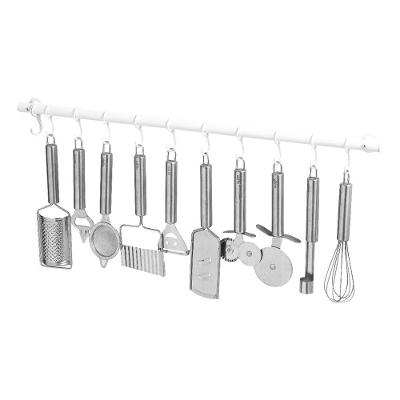 Suporte Cozinha Porta Talheres 100cm com 18 Ganchos Branco