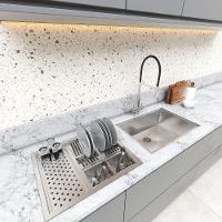 Calha Quadrada Technox Inox P Louças Lavanderia C/Válvula - 6