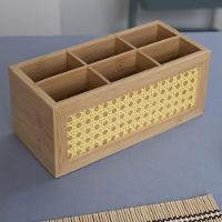 Porta Talheres De Bambu Oikos Com Palha E Com 6 Divisórias - 2