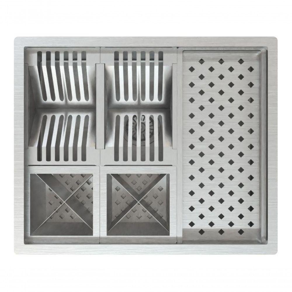 Calha Quadrada Inox Cozinha P Louças Lavanderia + Válvula - 1