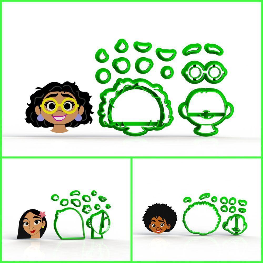 Cortador Encanto - Kit 3 Personagens Modulares 6 Cm - 1