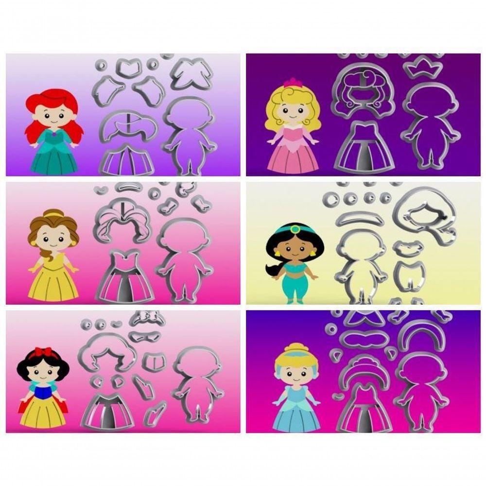Cortador Kit Princesas - 12 Modelos Modulares 8 Cm - 1