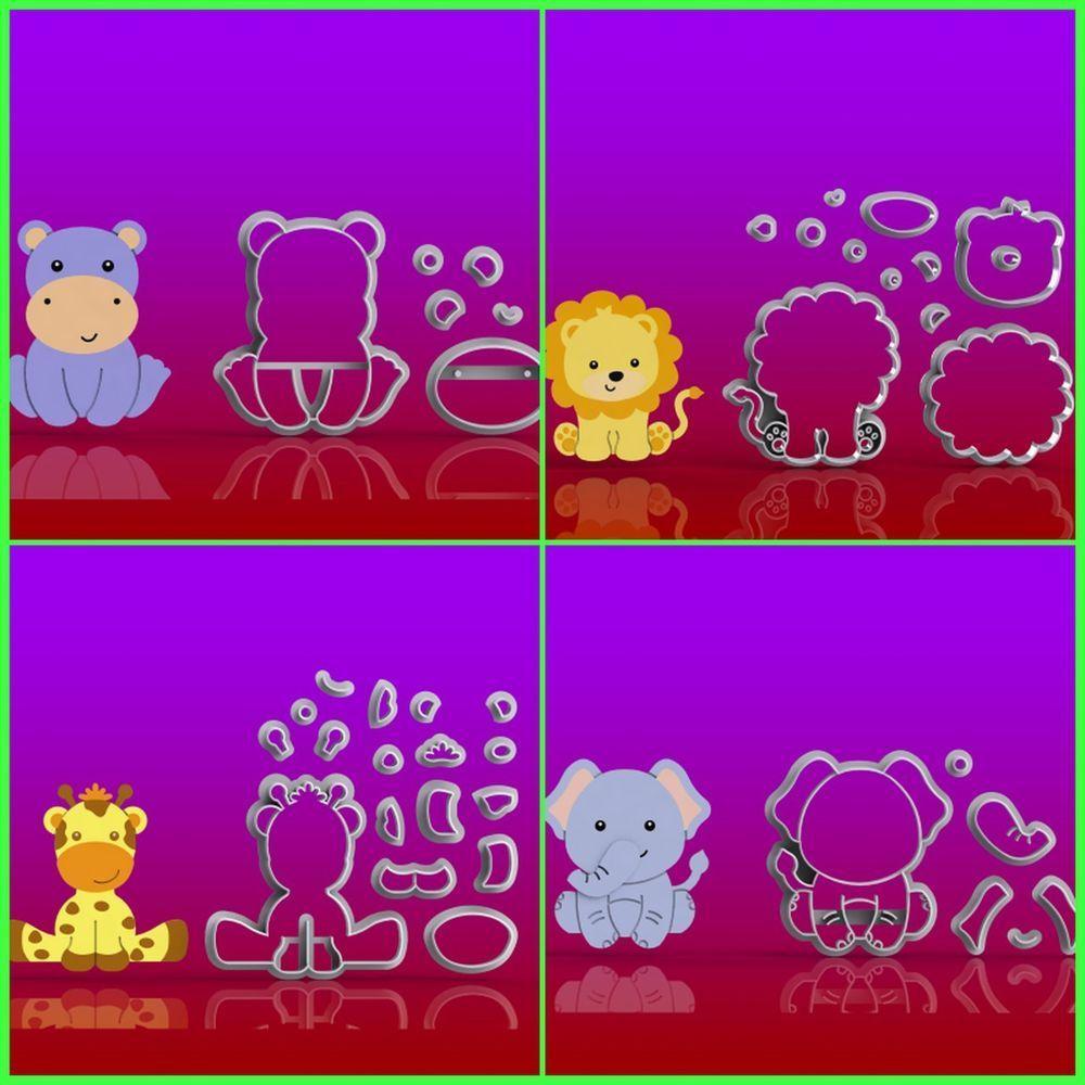 Cortador Kit Safari Corpo - 4 Modelos Modulares 6 Cm - 1