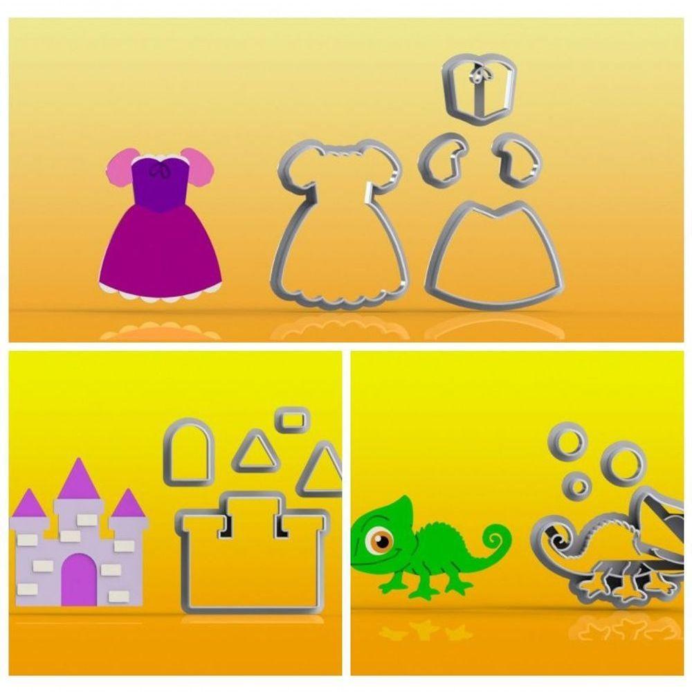 Cortador Kit Rapunzel 3 Modelos Modulares 6 Cm - 1