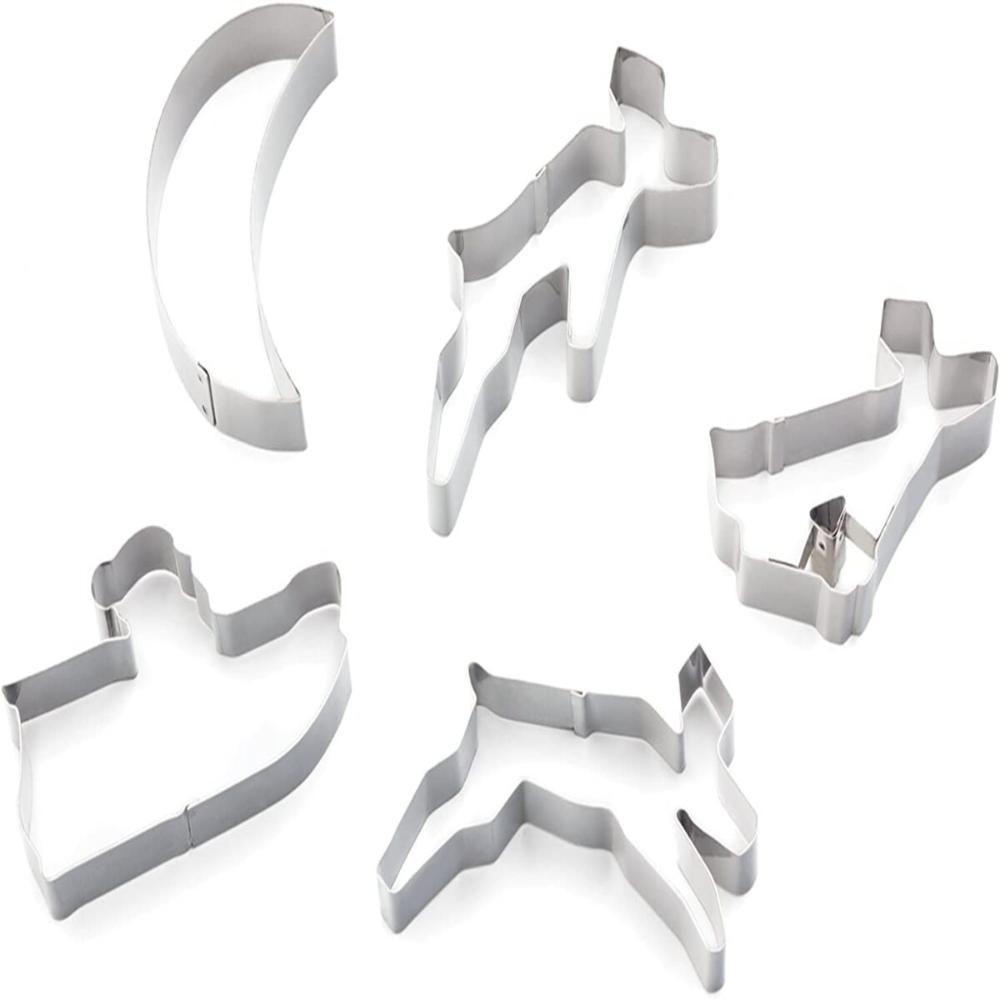 Kit 5 Moldes Cookies Natal Trenós Biscoito Bolacha Fox Run - 1