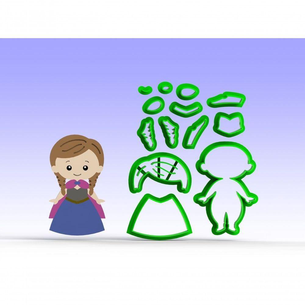 Cortador Princesa Frozen Anna Modular 10 Cm - 1