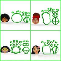 Cortador Encanto - Kit 4 Personagens Modulares 5 Cm - 1