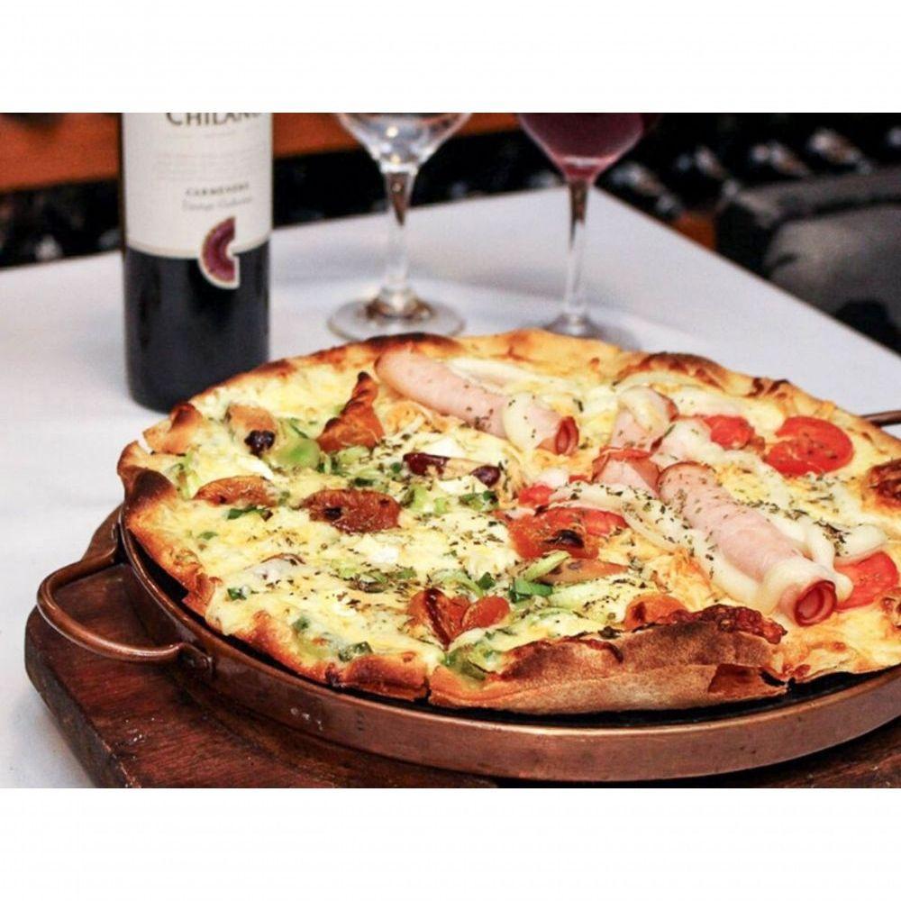 Forma De Pedra Sabão Para Pizza 42 Cm Alças De Cobre Curada - 4