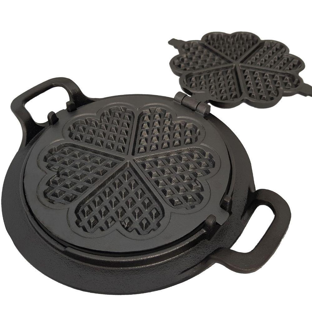 Forma Pra Fazer Waffle Alça Ferro Fundido Fogão A Lenha 24cm. - 2
